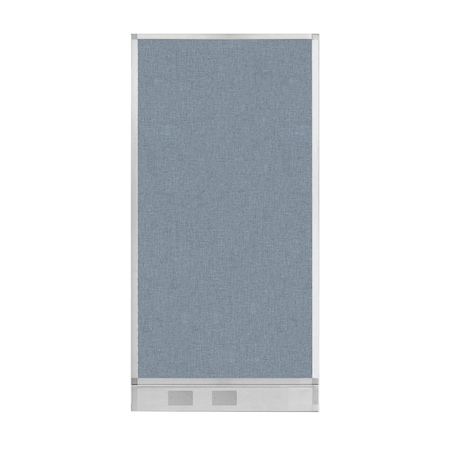 Versare Hush Panel Configurable Cubicle Partition 3' x 6' Powder Blue Fabric w/ Cable Channel 1856304